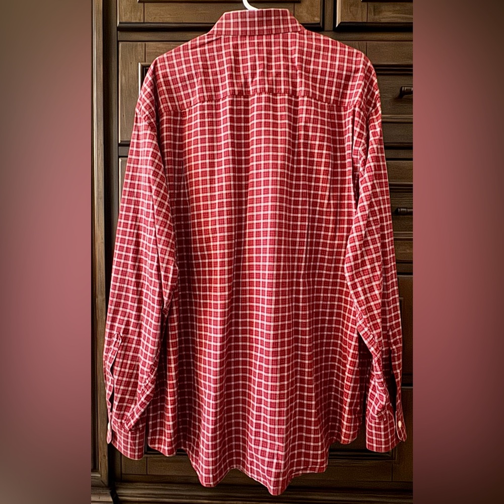 IZOD Big/Tall Men’s Long Sleeve Button Up w/ Pocket-EUC-Maroon Pld - Size XXL - Picture 3 of 5